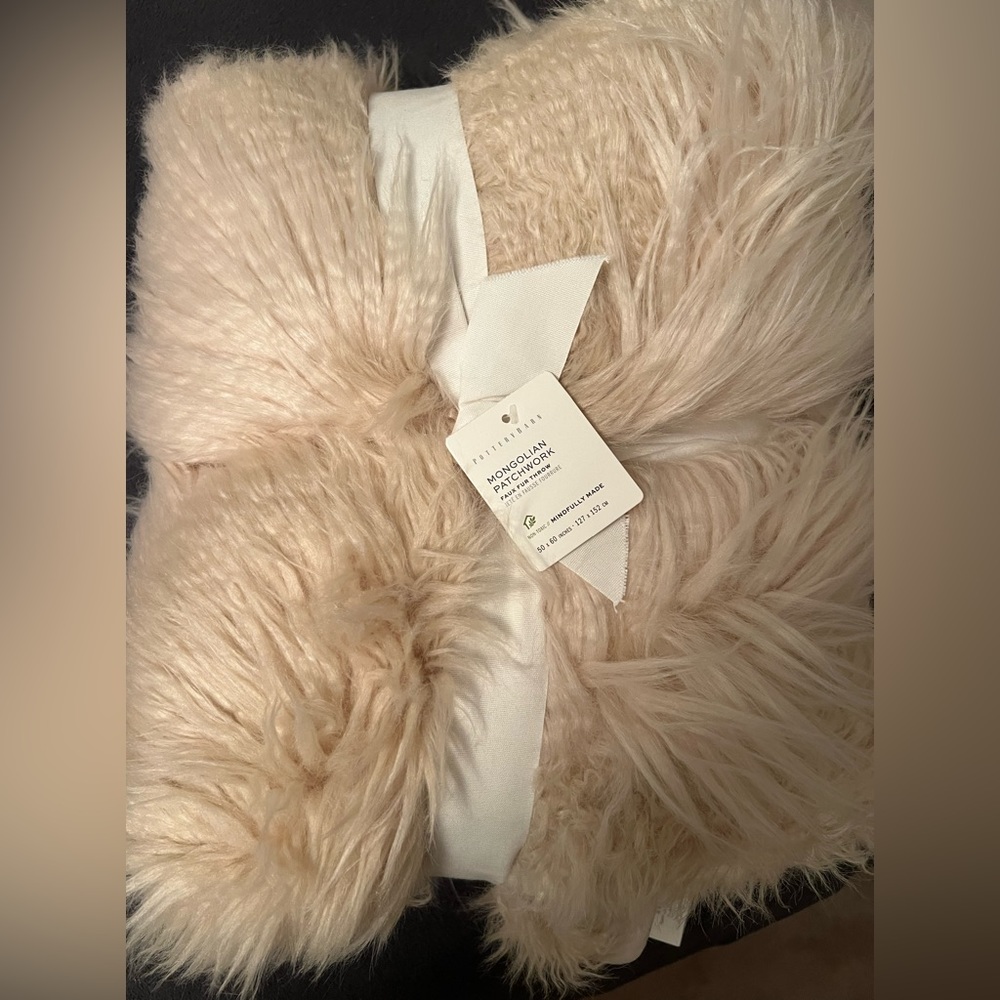 NWT - Pottery Barn Faux Fur Throw